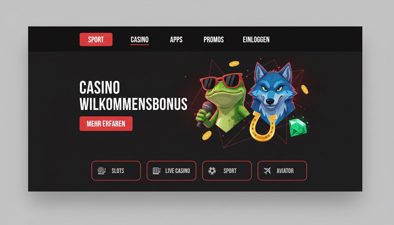 Startseite von Fonbet mit Casino- und Sportwettenbereich